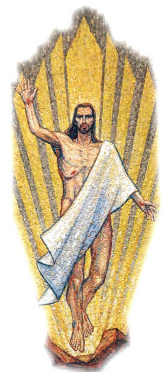 Il mosaico di Ges Cristo Risorto, opera di Elena Mazzari (1996)